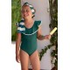 José Varón Verano Bañador niña Verde Oscuro Volante