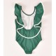 Jose Varon Summer Girl Dark Green Swimsuit Ruffle