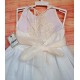 Nekenia Verano Vestido niña Ceremonia Blanco y Beige Bordado