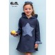 José Varón Invierno Vestido niña Felpa Azul Estrella Animal Print