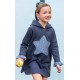 Jose Varon Winter Girl Blue Dress Star Animal Print
