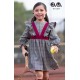 Jose Varon Winter Girl Gray Dress Garnet Cloth Tapes