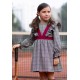 José Varón Invierno Vestido niña Gris Cintas Granate