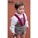 Jose Varon Winter Baby Boy Gray Set Garnet Tapes