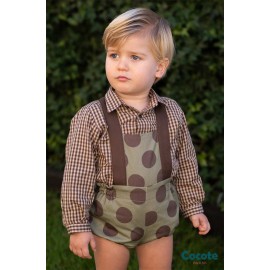 Cocote Invierno Conjunto bebé niño Verde Lunares