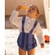 Cocote Invierno Conjunto bebé niño Blanco Rayas Azules