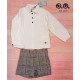 José Varón Invierno Conjunto niño Blanco y Gris Cuadros