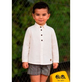 José Varón Invierno Conjunto niño Blanco y Gris Cuadros