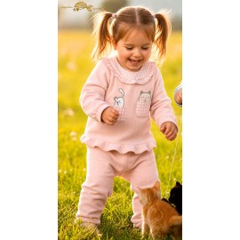 Pequeños Piratas Winter Baby Girl Sport Set Cat