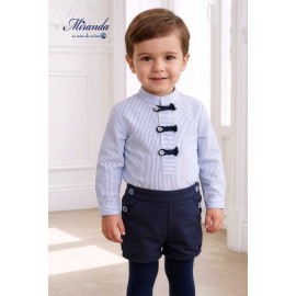 Miranda Winter Baby Boy Navy Set Stripes
