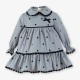 Miranda Invierno Vestido bebé niña Gris Topos Negros