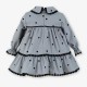 Miranda Invierno Vestido bebé niña Gris Topos Negros