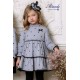 Miranda Invierno Vestido niña Gris Topos Negros