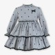 Miranda Invierno Vestido niña Gris Topos Negros
