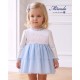 Miranda Invierno Vestido bebé niña Ceremonia Blanco y Azul