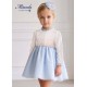 Miranda Invierno Vestido niña Ceremonia Blanco y Azul