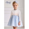 Miranda Invierno Vestido niña Ceremonia Blanco y Azul