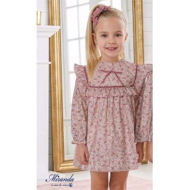 Miranda Winter Girl Dress Small Pink Flowers