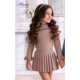 Miranda Invierno Vestido niña Punto Beig Tostado