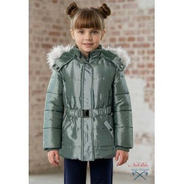 Nel Blu Winter Girl Padded Soft Green Coat