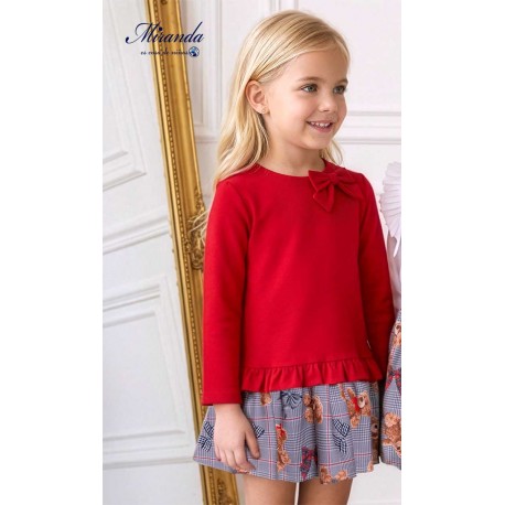 Miranda Invierno Vestido niña Rojo Ositos