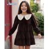 Nekenia Invierno Vestido niña Velvetón Chocolate
