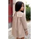 Nekenia Winter Girl Beige Dress Square Collar