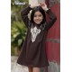 Nekenia Invierno Vestido niña Marrón con Aplicación