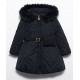 Abel & Lula Winter Girl Black Coat with Wallet