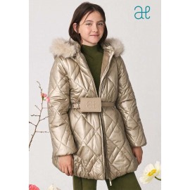 Abel & Lula Invierno Chaquetón niña Dorado con Cartera