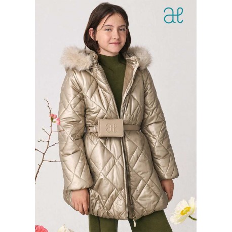 Abel & Lula Winter Girl Golden Coat with Wallet
