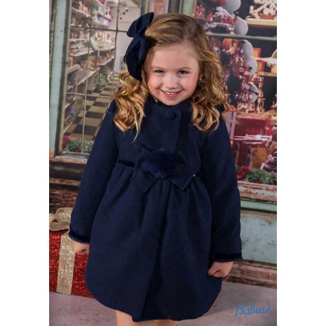 Babine Winter Girl Navy Coat with Pompom