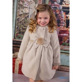 Babine Winter Girl Beige Coat with Pompom