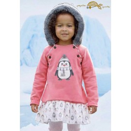 Pequeños Piratas Winter Baby Girl Dress Penguin