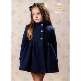 Abuela Tata Invierno Abrigo niña de Paño Marino