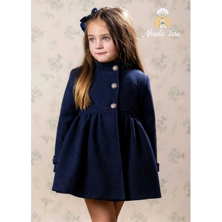 Abuela Tata Invierno Abrigo niña de Paño Marino