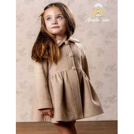 Abuela Tata Invierno Abrigo niña de Paño Beige