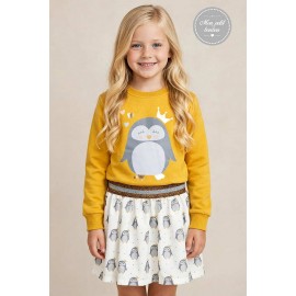 Mon Petit Bonbon Invierno Conjunto niña Pingüino Falda