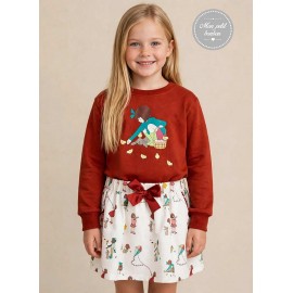 Mon Petit Bonbon Winter Girl Set Chicks Skirt