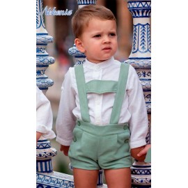Nekenia Verano Conjunto bebé niño Ceremonia Crudo y Verde