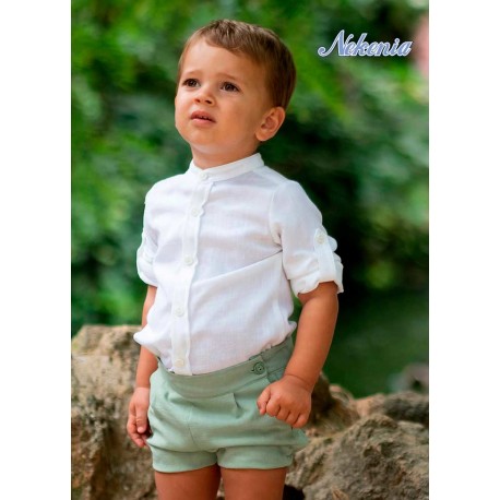 Nekenia Summer Boy Cremony White and Green Set
