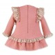 Miranda Invierno Vestido bebé niña Felpa Rosa con Lazos