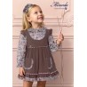 Miranda Winter Girl Brown Dress Small Flowers