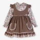 Miranda Winter Girl Brown Dress Small Flowers