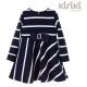 Kiriki Invierno Vestido niña Rayas Marino