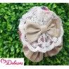 Debesos Winter Girl Pin Flowers Camel