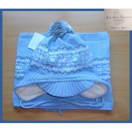 Gorro Visera y Cuello niño Celeste José Luis Navarro