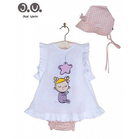 Jose Varon Summer Baby Girl Set Pink Star