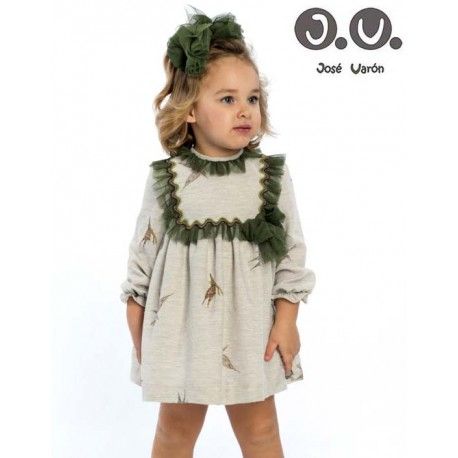 José Varón Winter Baby Girl Dress Fairies