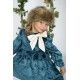 José Varón Invierno Vestido niña Turquesa Lazo Blanco